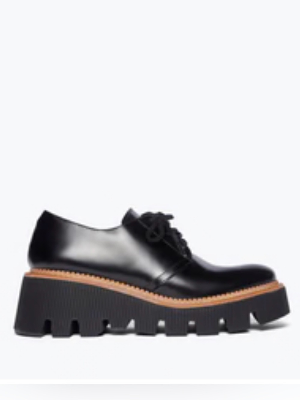 Freda Salvador Bobbie Platform Lace Up Oxford in Black Spazzolato